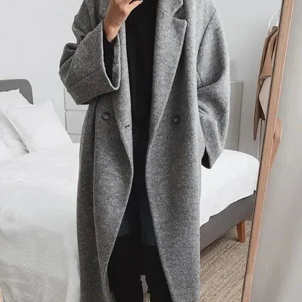 Womens Winter Coat, Oversized Coat with Lapel Collar