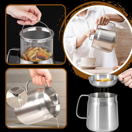Stainless Steel Pot for Deep Frying, Cooking Pot with Oil Container – image 5
