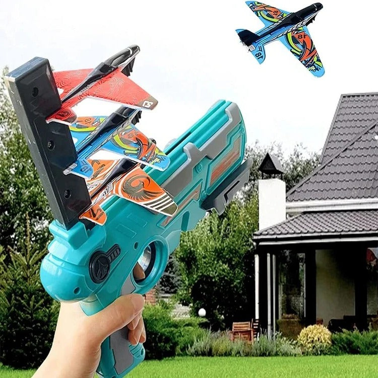 Tuzwa Airplane Launcher Toy – Manual Flying Glider Plane with Easy-Fire Launcher for Indoor & Outdoor Active Play