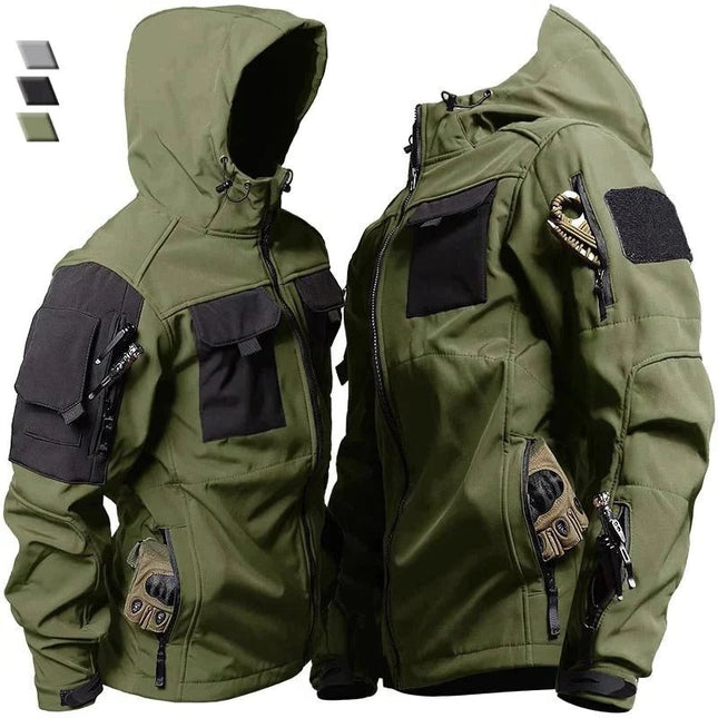 Windbreaker Jacket for Men and Women, Tactical Jacket with Multiple Pockets