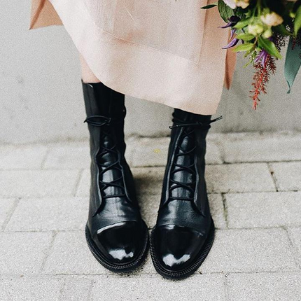 Vintage Heeled Ankle Boots for Women, Black Eco Leather Lace Up Booties with Cotton Lining, Removable Insole and Light Outsole