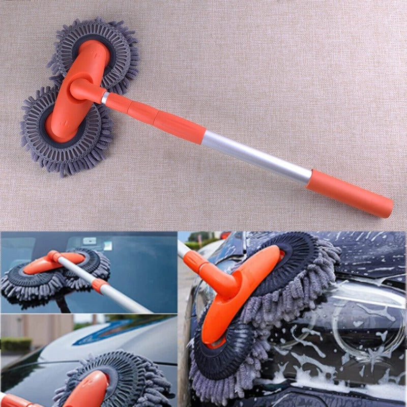Tuzwa Car Wash Brush – 360° Rotating Head Vehicle Cleaning Brush with Long Detachable Handle for Exterior Car Washing