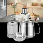 Stainless Steel Pot for Deep Frying, Small Deep Fryer Pot with Oil Strainer, Cooking Pot with Oil Container