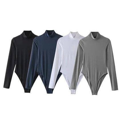 Long Sleeve Bodysuit for Women, Womens Turtleneck Bodysuit