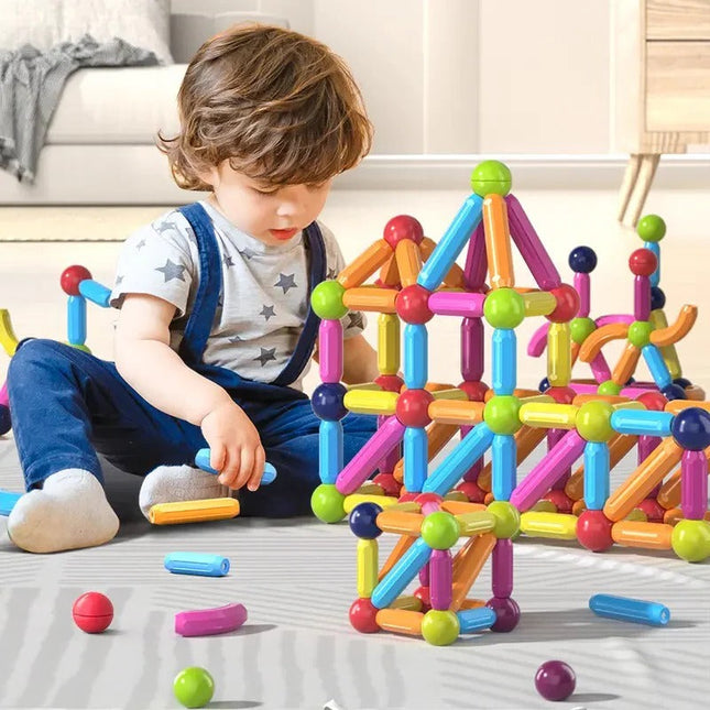 Magnetic Building Blocks for Kids, Magnetic Tiles, Magnetic Blocks with 3D Shapes, Fine Motor Skills Toy for Boys