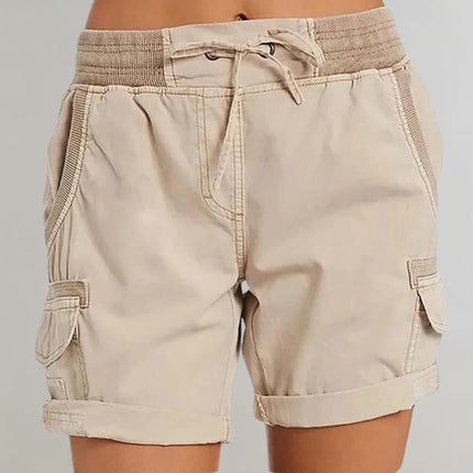 Women's High Waisted Shorts, Lightweight Breathable Summer Shorts with Elastic Waist in Five Colours