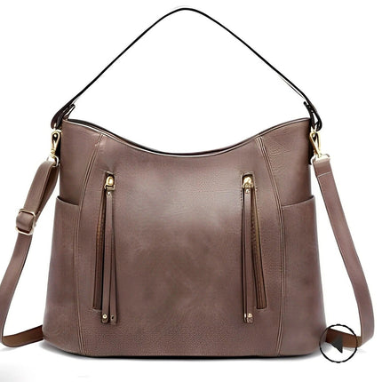 Leather Shoulder Bag for Women, Vintage Leather Purse with Adjustable Strap – image 7