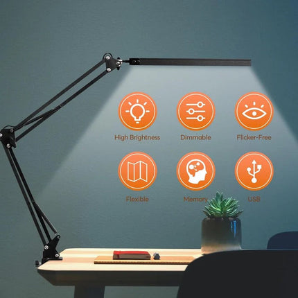Clamp On Desk Lamp, LED Desk Lamp with 10 Level Dimming – image 5