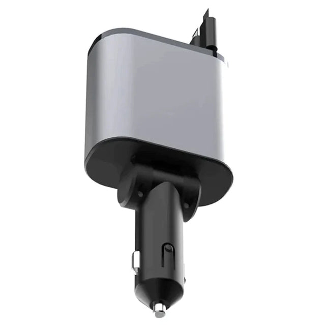 Retractable Car Charger, USB C Car Charger with Lightning Cable, Fast Car Charger with Dual Retractable