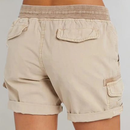 Women's High Waisted Shorts, Lightweight Breathable Summer Shorts with Elastic Waist in Five Colours