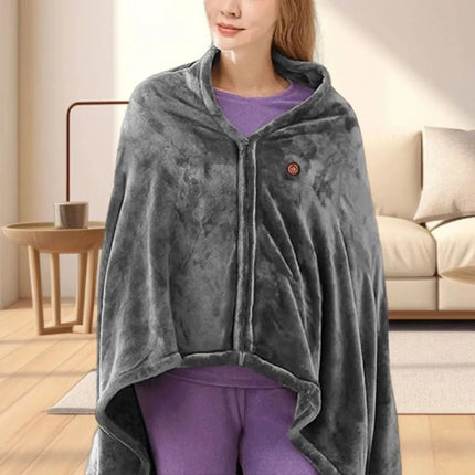 USB Electric Heated Blanket, 59 x 31.5 in Portable Heating Throw with 3 Temperature Settings for Office, Car, Dorm and Camping