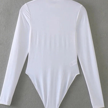 Long Sleeve Bodysuit for Women, Womens Turtleneck Bodysuit – image 4