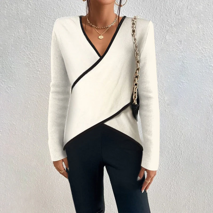 Wool Sweater, Ivory Sweater with V Neck