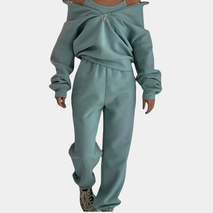 Womens Two Piece Tracksuit Half Zip Vest and Jogging Pants Soft Breathable Loungewear Set for Women