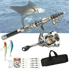 Fishing Rod and Reel Combo, Telescopic Fishing Rod Carbon Fiber with Spinning Reel and Bag, Saltwater Fishing Pole Combo