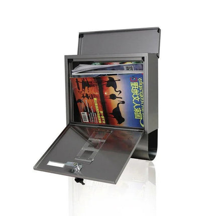 Mailbox with Lock, Large Wall Mailbox with Newspaper Holder – image 4