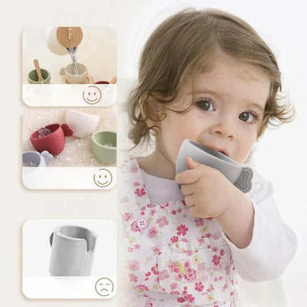 Afternoon Tea Set for Kids, Pretend Play Tea Set with Tray and Pitcher