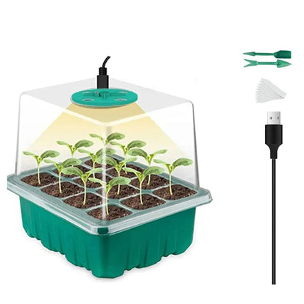 Seedling Tray with Grow Light for Seedlings, Seed Starter Tray with Dome, Full Spectrum Grow Lamp for Plants