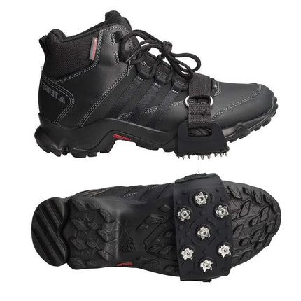 Ice Cleats for Shoes and Boots, Boot Ice Cleats with 7 Steel Crampons, Adjustable Snow Spikes for Shoes