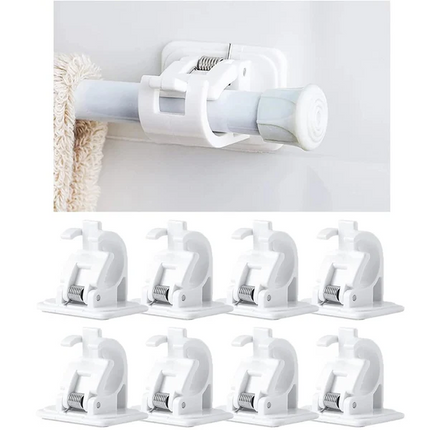 No Drill Curtain Rod Brackets, Adjustable Curtain Holder for Wall