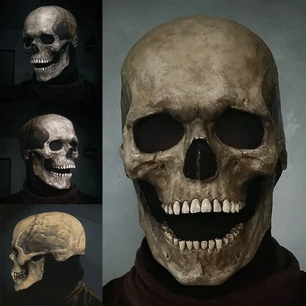 Scary Halloween Mask, Full Head Latex Skeleton Mask for Halloween Party Costume