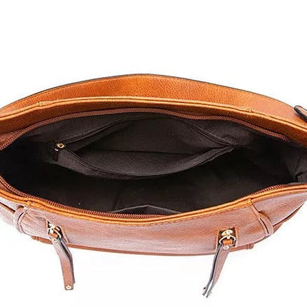 Leather Shoulder Bag for Women, Vintage Leather Purse with Adjustable Strap – image 9