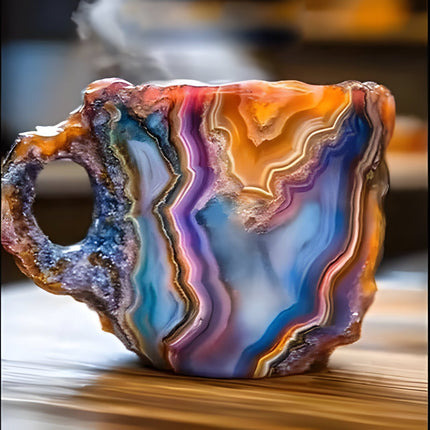 Coffee Mugs, Imitation Crystal Coffee Cup with Handle – image 12