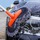 Car Wash Brush with Rotating Head, Long Handle Car Cleaning Tool with 360 Degree Soft Head, Truck Wash Brush for Roofs