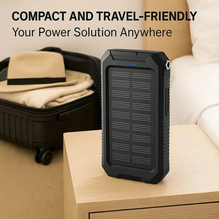Tuzwa 30,000mAh Solar Power Bank – Portable USB Battery Charger with Solar Charging, Multiple USB Outputs & Water-Resistant Outdoor Design
