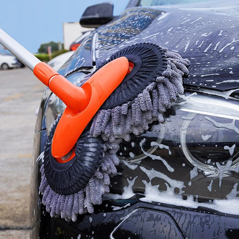 Tuzwa Car Wash Brush – 360° Rotating Head Vehicle Cleaning Brush with Long Detachable Handle for Exterior Car Washing