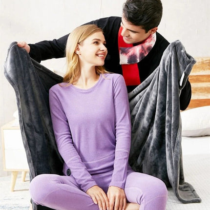 USB Electric Heated Blanket, 59 x 31.5 in Portable Heating Throw with 3 Temperature Settings for Office, Car, Dorm and Camping