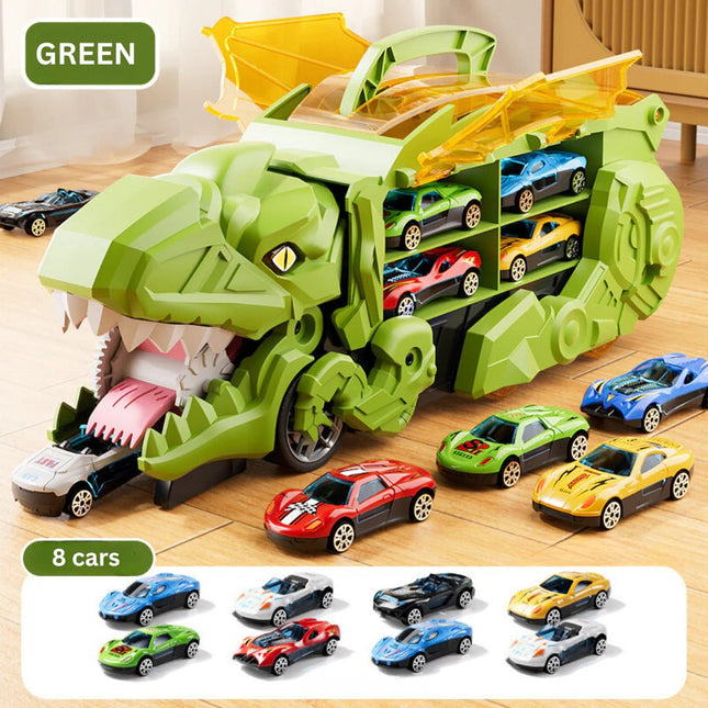 Dinosaur Toy Truck, Transforming Dinosaur Car with Racing Tracks