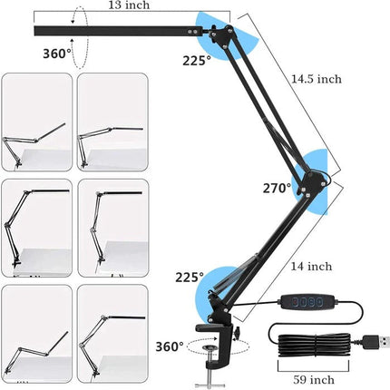 Clamp On Desk Lamp, Adjustable Desk Lamp for Workspace – image 9