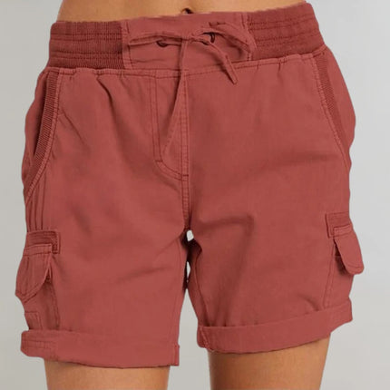 Women's High Waisted Shorts, Lightweight Breathable Summer Shorts with Elastic Waist in Five Colours