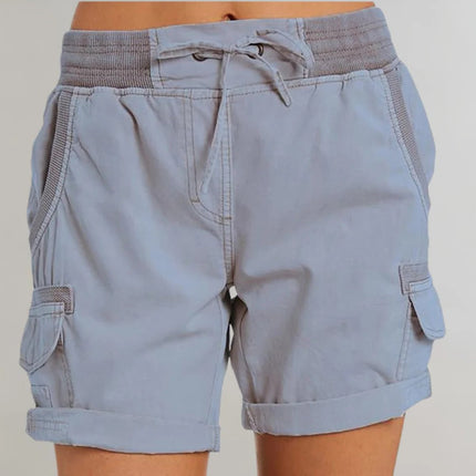 Women's High Waisted Shorts, Lightweight Breathable Summer Shorts with Elastic Waist in Five Colours