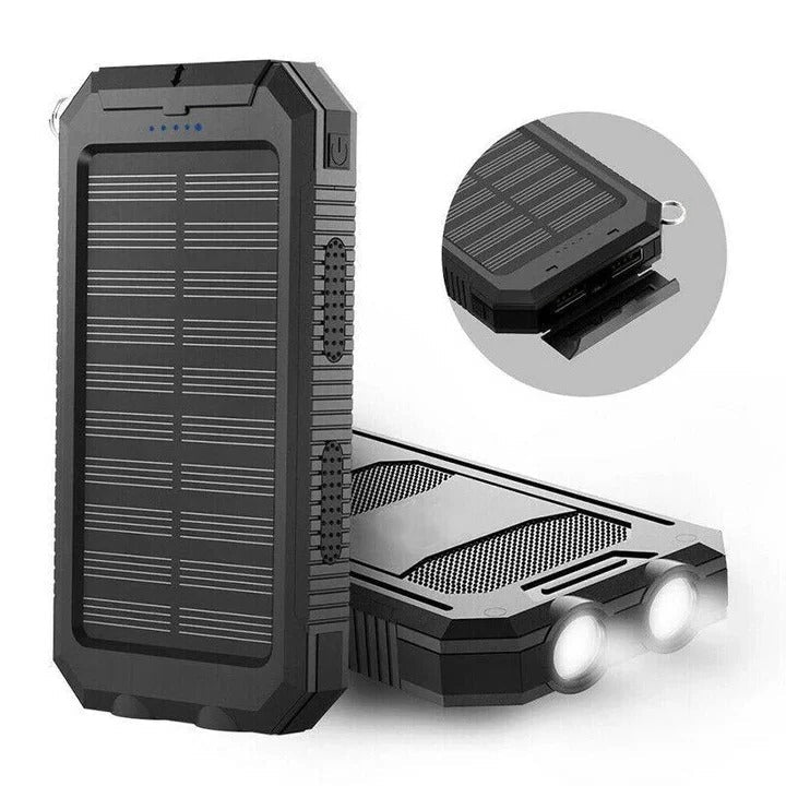 Tuzwa 30,000mAh Solar Power Bank – Portable USB Battery Charger with Solar Charging, Multiple USB Outputs & Water-Resistant Outdoor Design