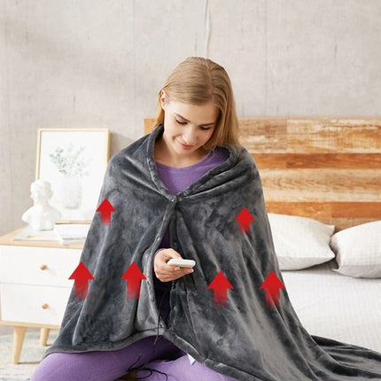 USB Electric Heated Blanket, 59 x 31.5 in Portable Heating Throw with 3 Temperature Settings for Office, Car, Dorm and Camping