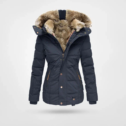 Warm Winter Jacket with Soft Fleece Lining and Lined Hood, Four Pocket Hooded Coat in Black, Green, Red, Blue and Pink, S to 4XL