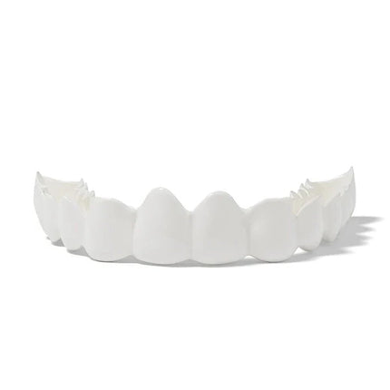 Clip On Veneers for Teeth, Natural White Finish Snap On Tooth Cover, Reusable Cosmetic Smile Set for Photos and Events