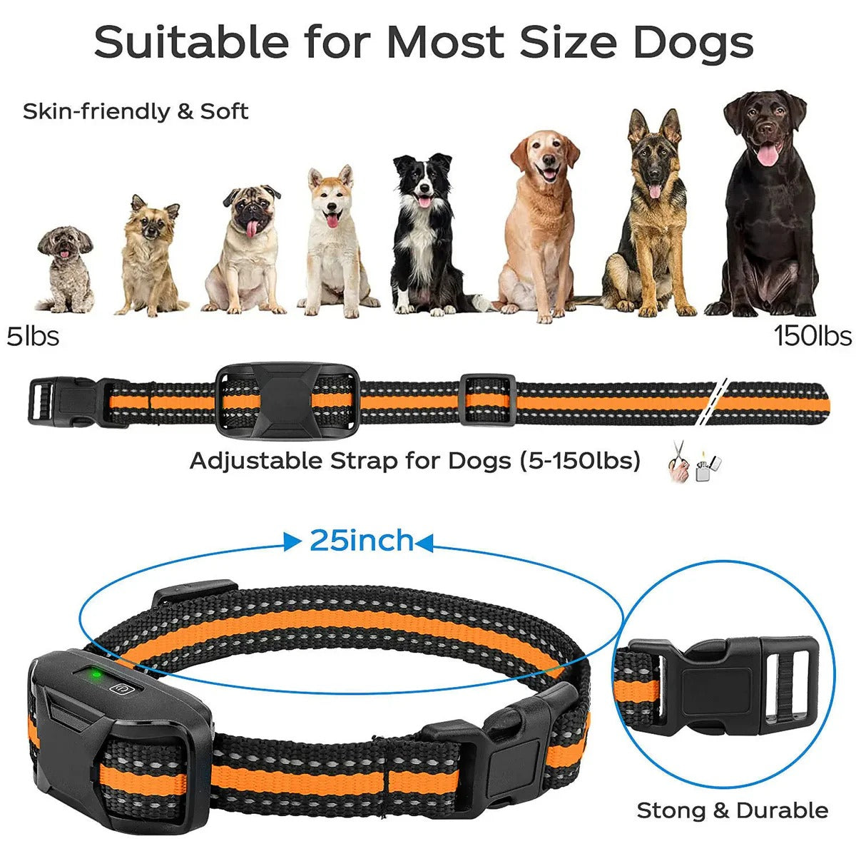 Tuzwa Dog Training Collar with Remote – 3300 Ft Range, Beep, Vibration & Sound Modes, Rechargeable Waterproof Receiver for Small to Large Dogs
