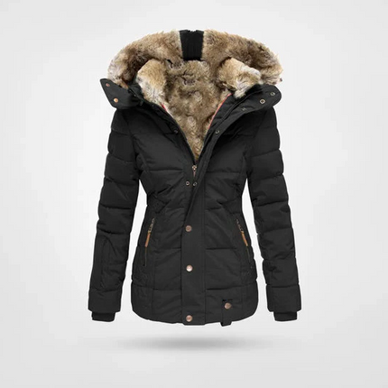 Warm Winter Jacket with Soft Fleece Lining and Lined Hood, Four Pocket Hooded Coat in Black, Green, Red, Blue and Pink, S to 4XL