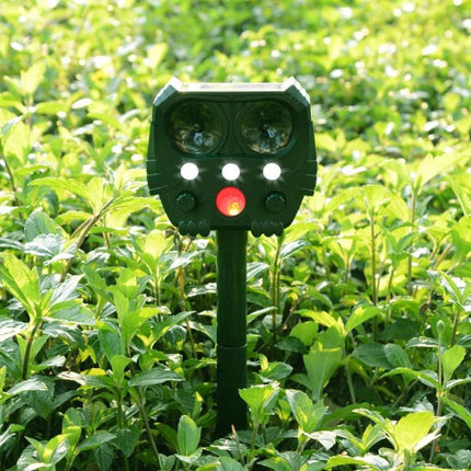 Cat Repellent Outdoor, Solar Ultrasonic Cat Deterrent with Motion Sensor and Flashing Light, Fox Repellent and Squirrel