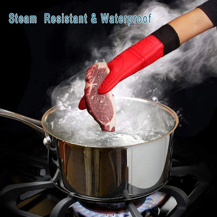 Heat Resistant Cooking Gloves, Long Oven Gloves with Forearm Protection – image 6