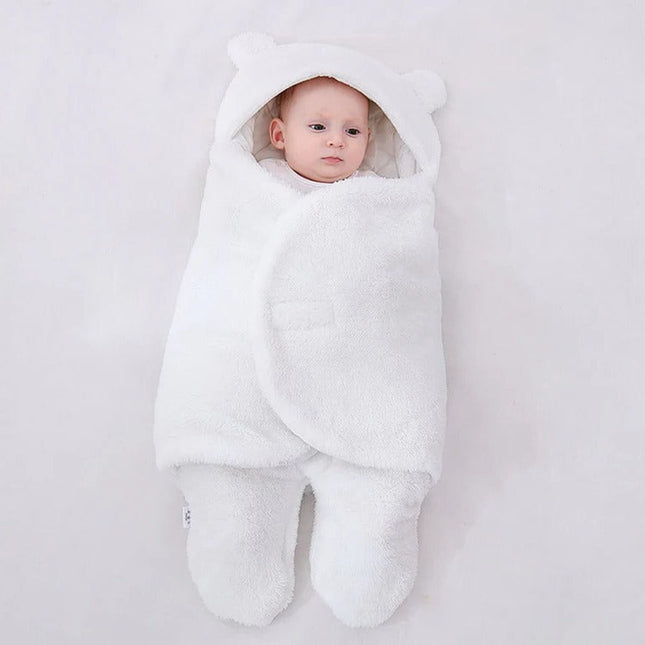 Baby Sleep Sack Fleece with Bear Ears, Hooded Infant Wearable Blanket Swaddle with Snug Fit