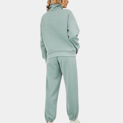 Womens Two Piece Tracksuit Half Zip Vest and Jogging Pants Soft Breathable Loungewear Set for Women