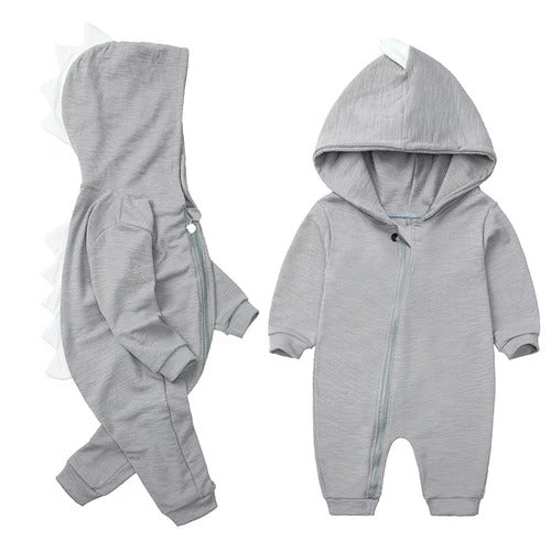 Infant Onesie with Hood, Soft Cotton Baby Clothing