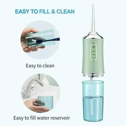 Tuzwa Cordless Water Flosser – Rechargeable Oral Irrigator with 30–110 PSI, 3 Modes, 10.1 Oz Tank & USB-C Charging