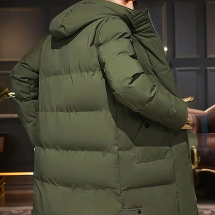 Mens Jacket for Winter, Long Waterproof Winter Jacket with Hood – image 4