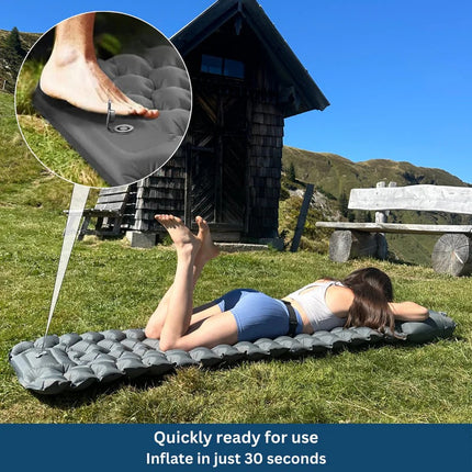 Camping Sleeping Pad with Built In Foot Pump, Ultralight Inflatable Sleeping Pad for Hiking, Compact Camping Mat – image 7