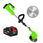 Weed Wacker Cordless 24V, Foldable Grass Trimmer and Edger with Multi Angle Head and Detachable Wheels, Weed Cutter
